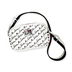 Brighton Love Scroll Canvas Crossbody Bag Fashionista Collection NWT White Multi
